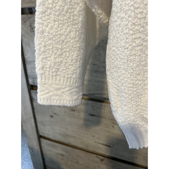 Vintage Sweater G.F.C. Ltd 80s Ivory Mock Neck Medium Made in USA - Picture 5 of 10